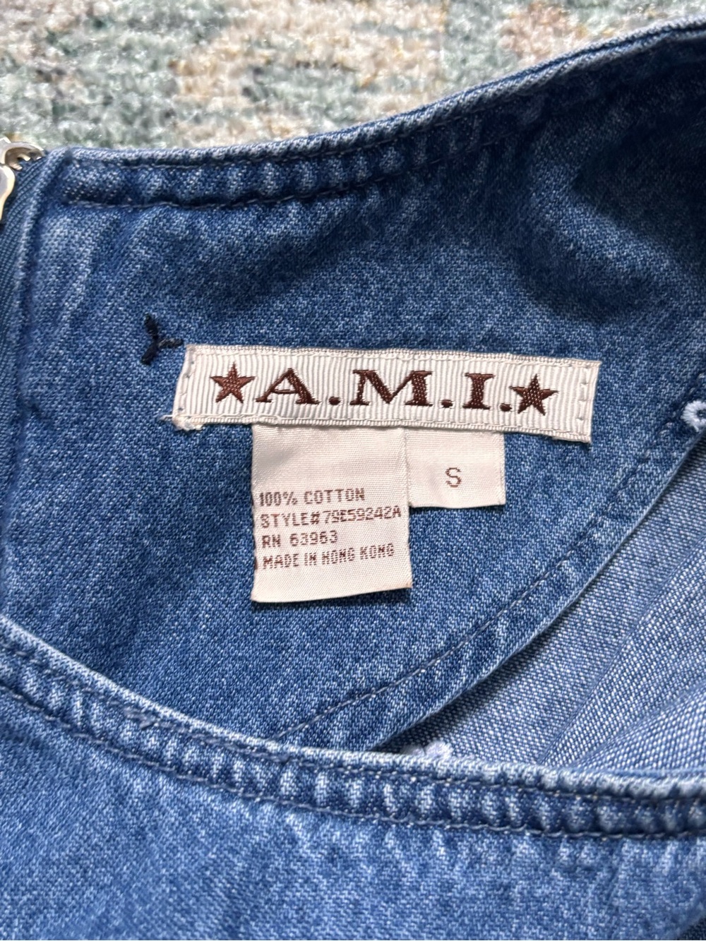 ⭐️A.M.I.⭐️ Embroidered Denim Dress - Picture 4 of 5